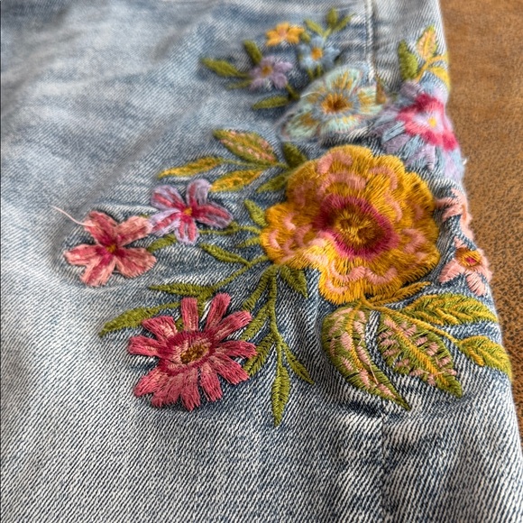 Driftwood Embroidered High Rise Denim Shorts - Picture 3 of 14